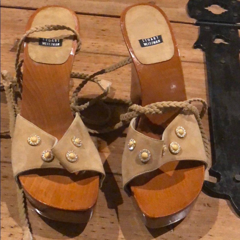 Stuart Weitzman Platform Wedge With Rhinestones - image 1